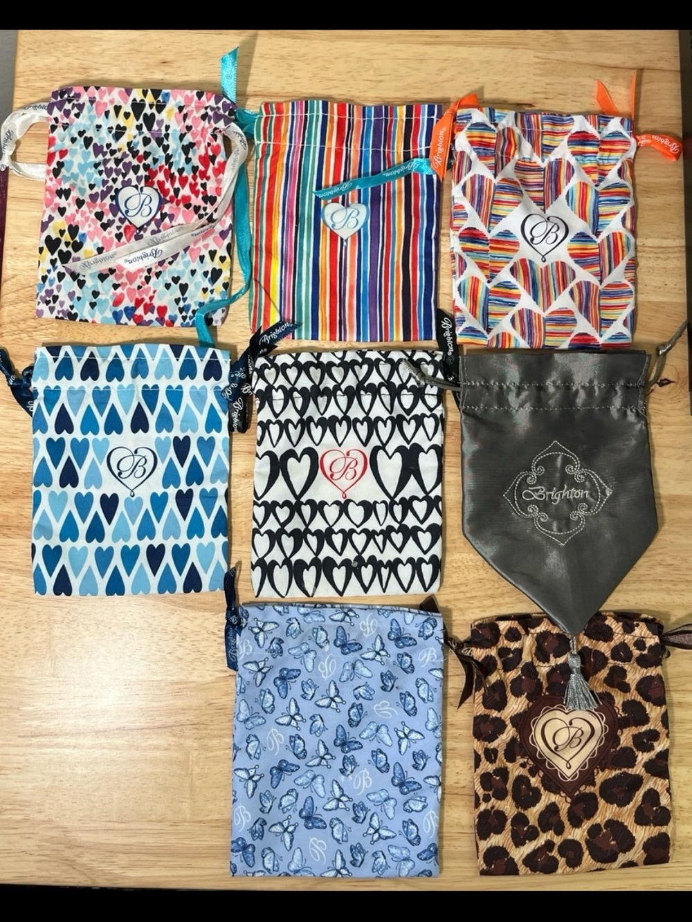 Brighton Jewelry Bags Small Cute Cloth Gift Pouches Lot of 8